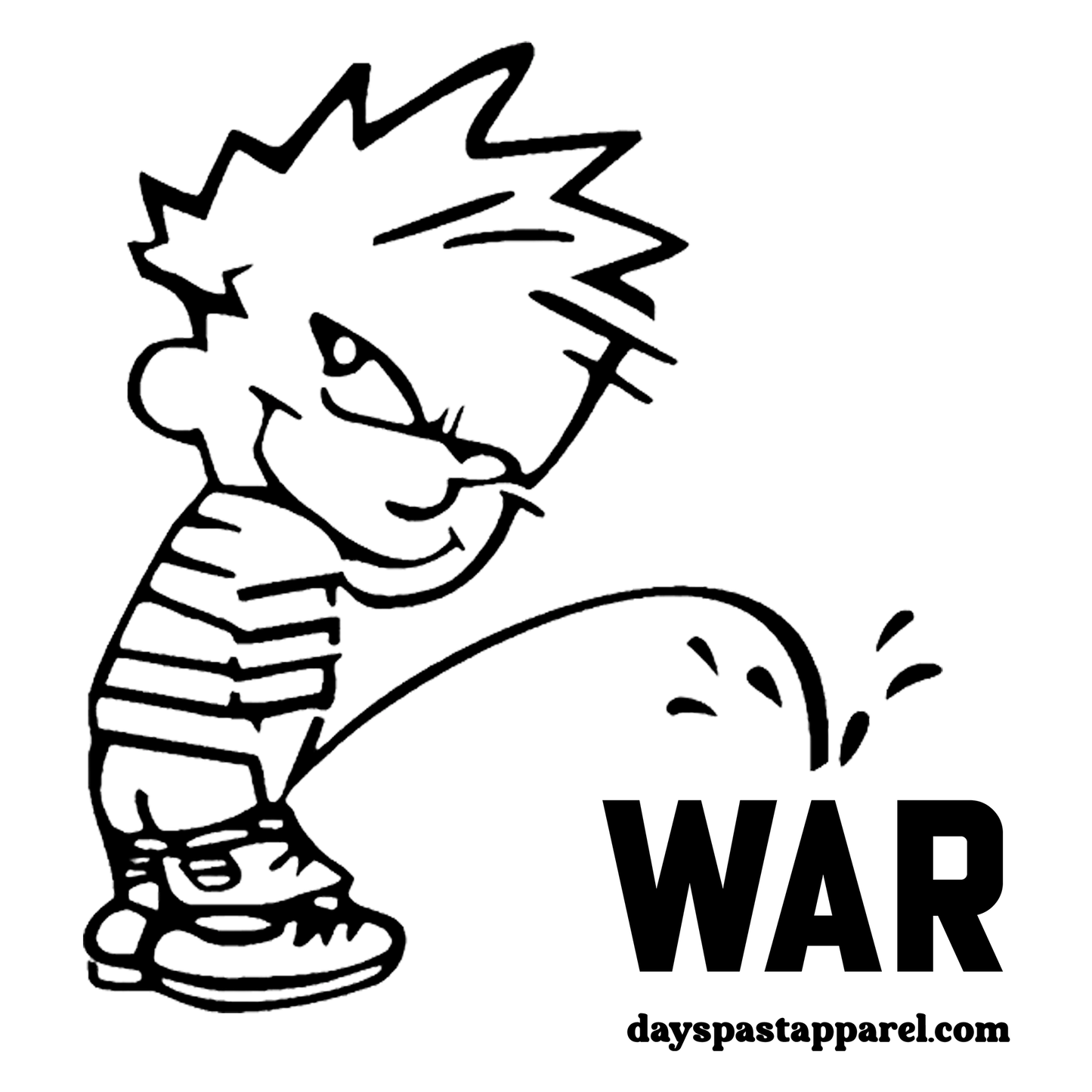 Calvin Hates War Sticker